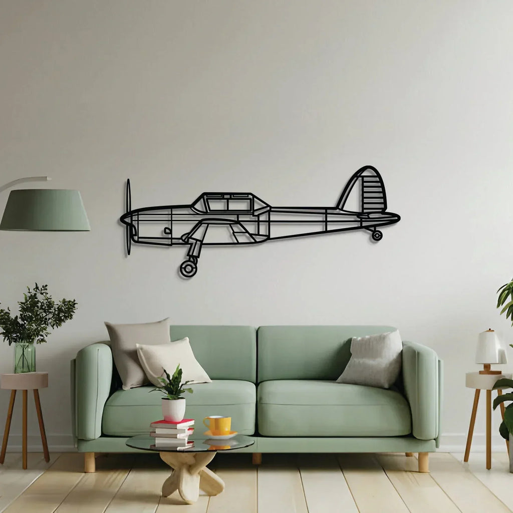 Dhc-1 Chipmunk Metal Aircraft Wall Art - Ncp0548, side view - House Of Avana