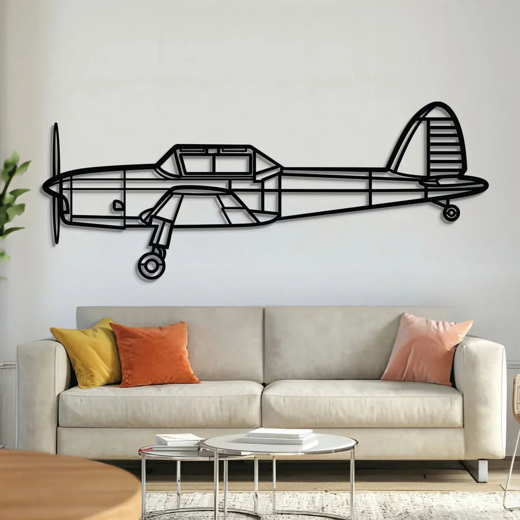 Dhc-1 Chipmunk Metal Aircraft Wall Art - Ncp0548, front view - House Of Avana