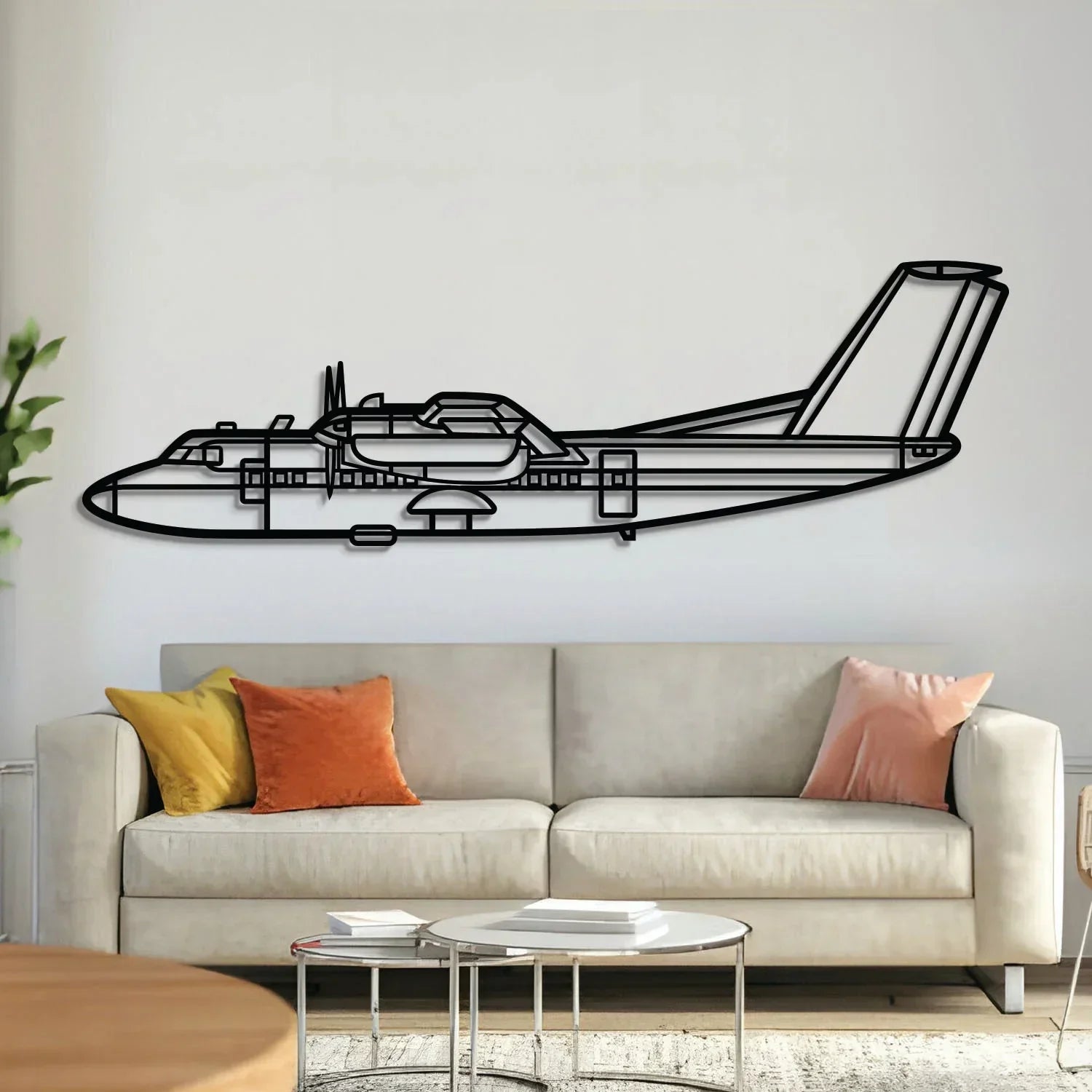 Dhc-7 Metal Aircraft Wall Art - Ncp0550, front view - House Of Avana