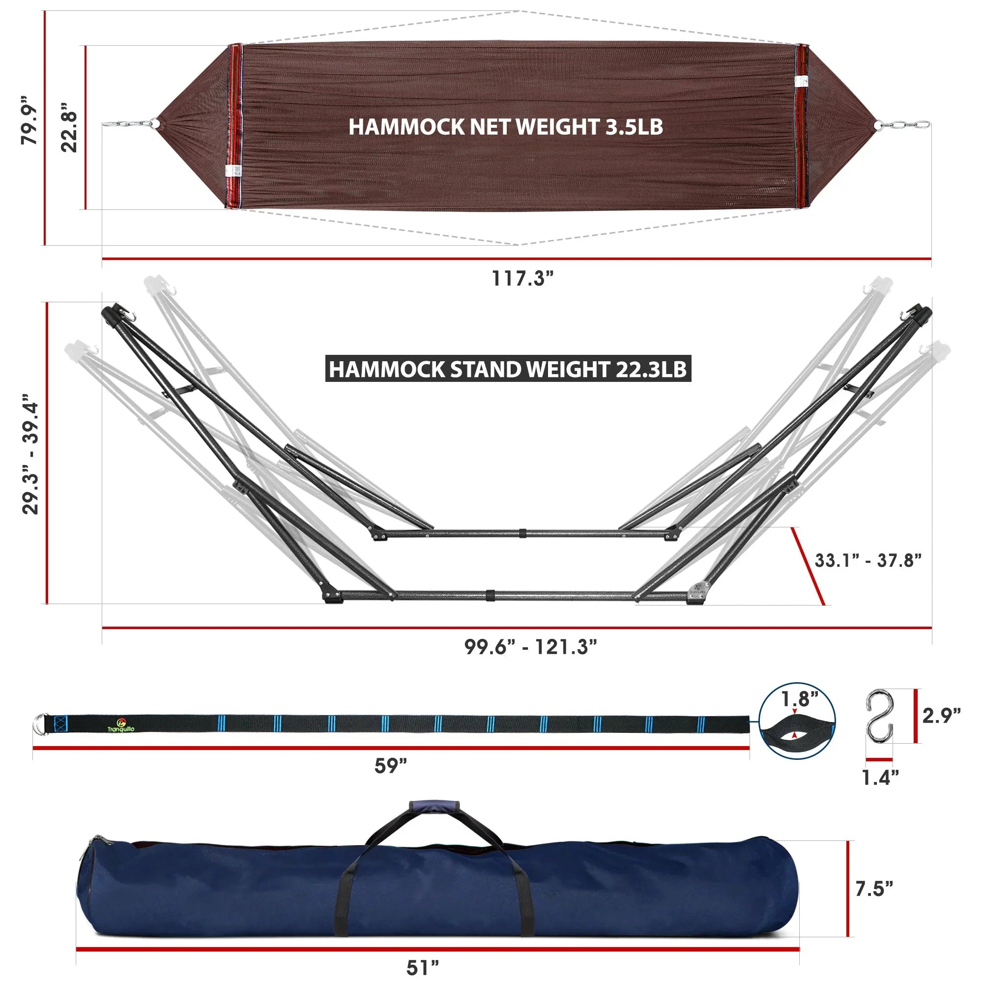 Tranquillo Comfort Set Original Hammock Stand for Ultimate Relaxation