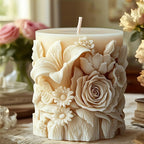 Reusable Silicone Candle Molds with Intricate Rose & Lily Floral Patterns - Non-Stick DIY Scented Candles, Handmade Soaps & Home Decor Crafts | Multi-Size Layered Flower Design, Durable & Easy Clean Mold for Aromatherapy Gift House Of Avana