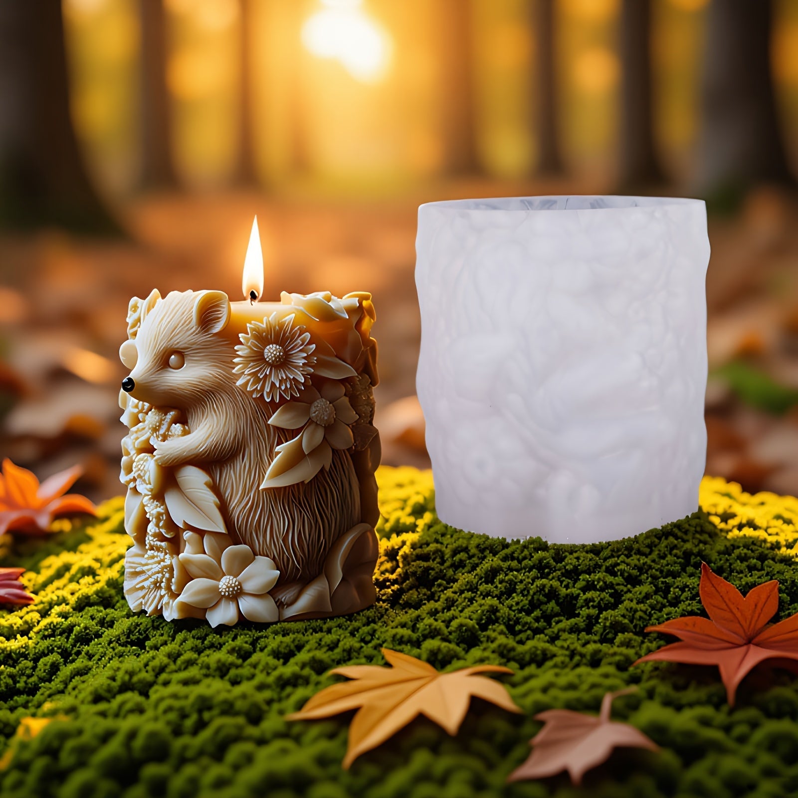 Flourishing Hedgehog Candle Mold - with Hedgehog & Floral Designs, for Pillar Candles, Resin, Plaster, Soap, - Reusable Silicone Crafting Mold for DIY Home Decor, Wedding, Birthday, Valentine'S Gifts - Easy Release & Long-Las House Of Avana
