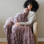 DOUBLE RUCHED FAUX FUR THROW BLANKETS