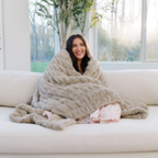 DOUBLE RUCHED FAUX FUR THROW BLANKETS