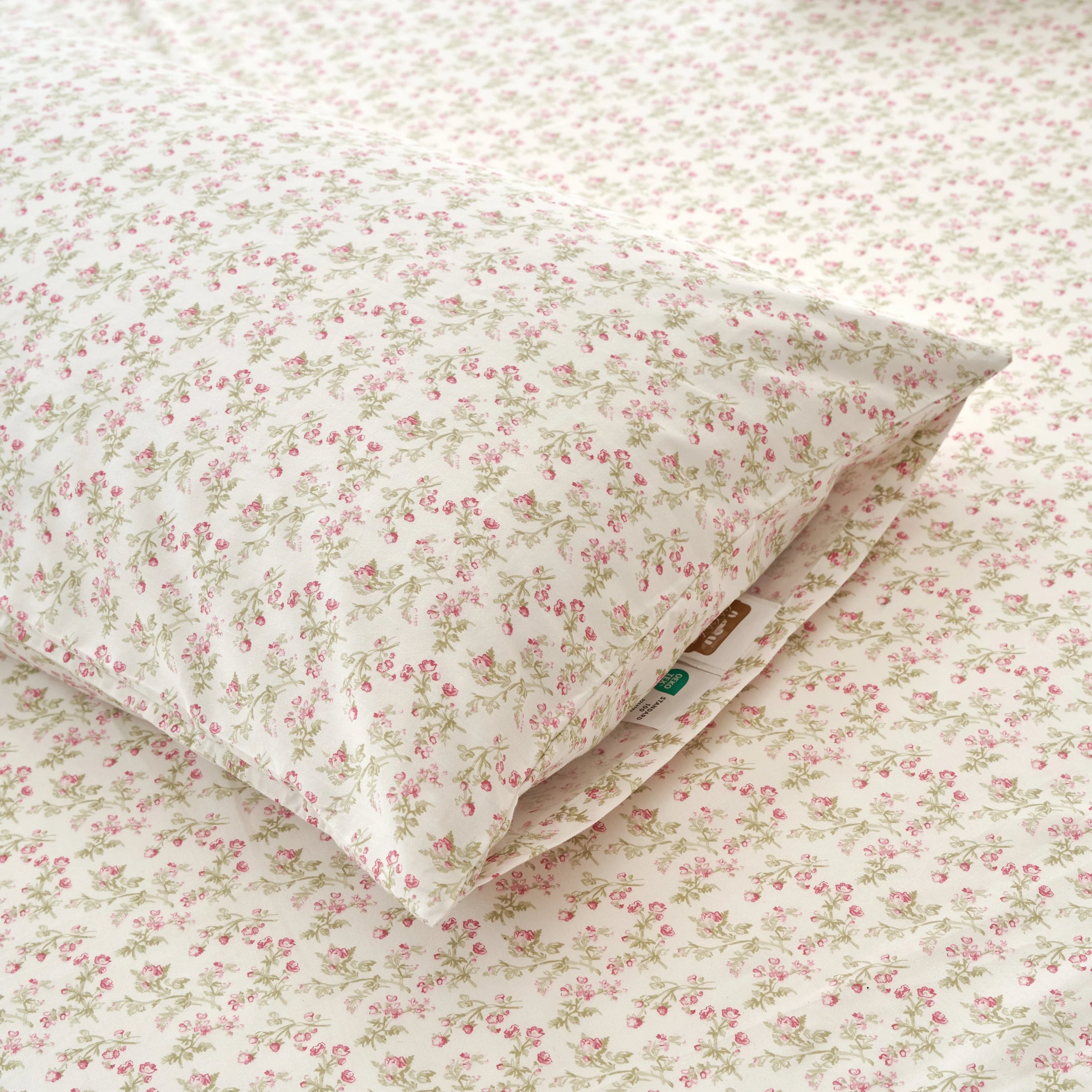 DaDa Bedding Collection Romantic Coquette Sheet Set - 100% Cotton [ Poplin Cotton ] Floral Fitted & Flat Sheets with Pillowcases - Deep Pocket Design - Soft, Breathable, Wrinkle-Resistant DaDalogy Bedding Collection