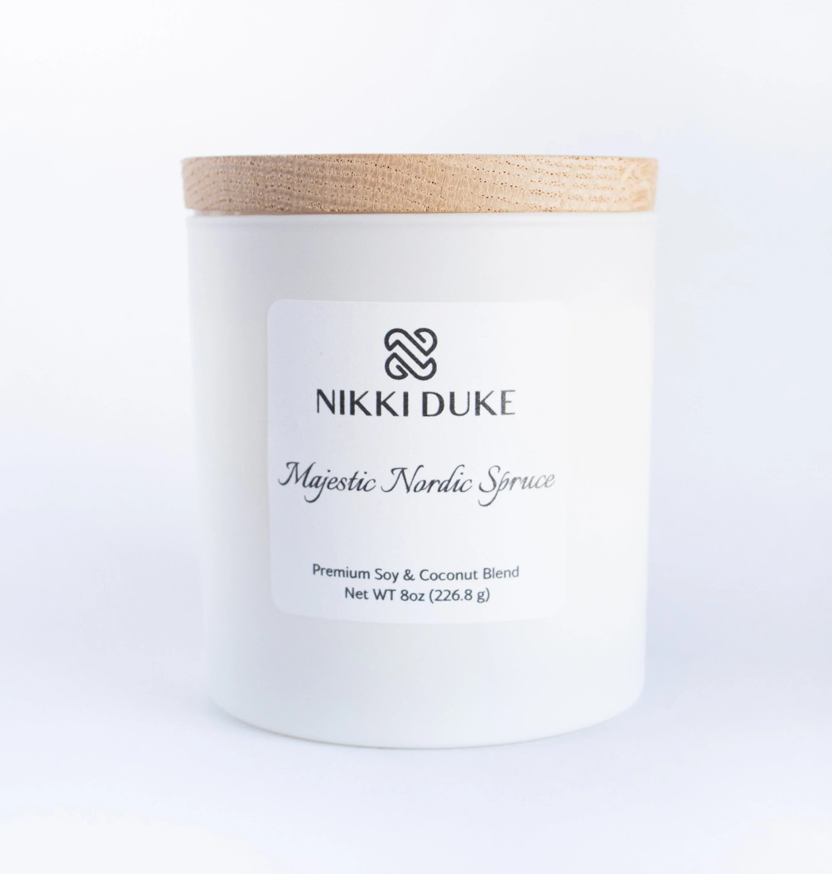 Nikki Duke Majestic Nordic Spruce 8 oz Premium Soy + Coconut Candle Nikki Duke