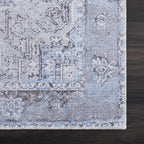 Aqua Rosman Washable Area Rug Hauteloom