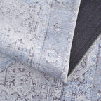 Aqua Rosman Washable Area Rug Hauteloom