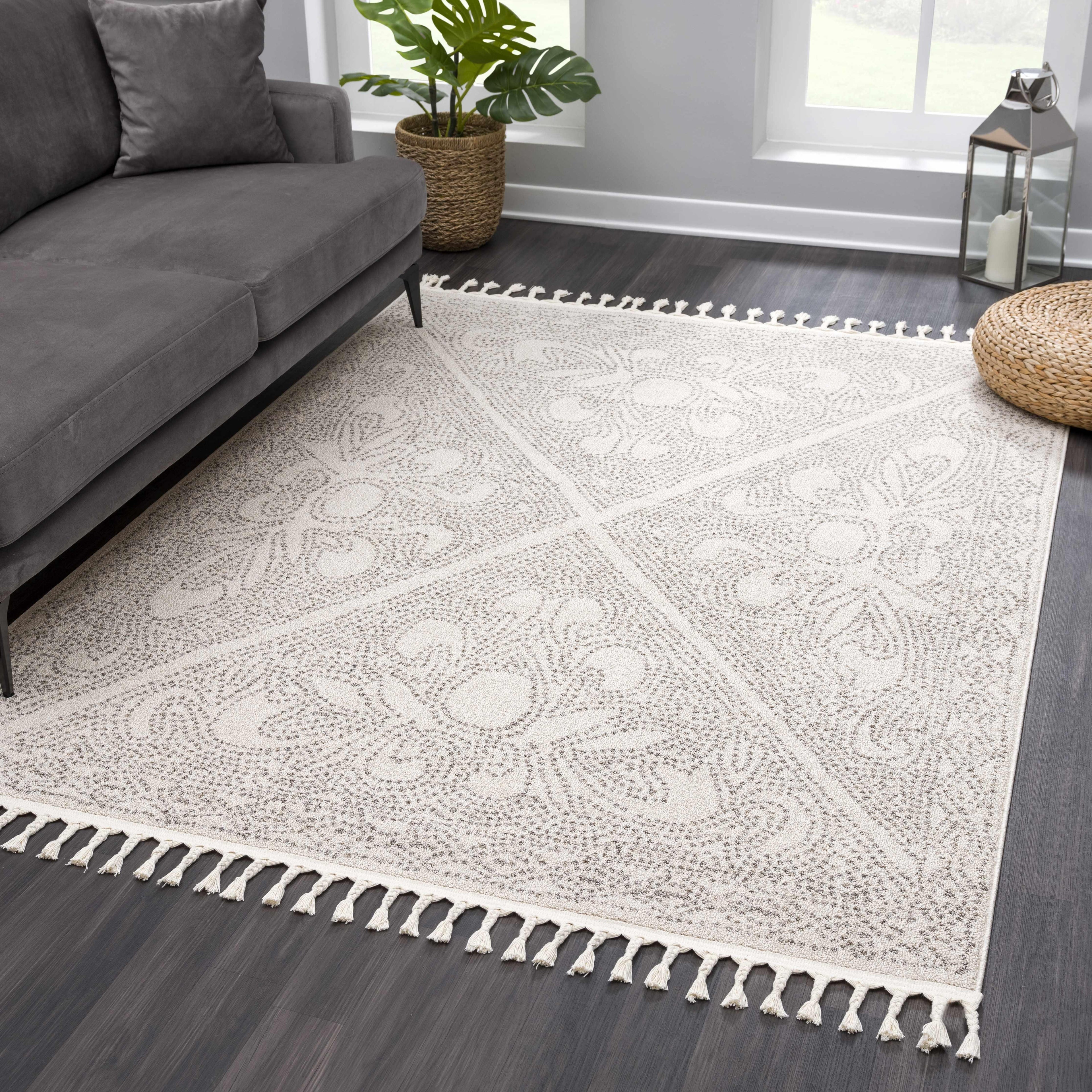 Birdwood Cream & Brown Area Rug Hauteloom
