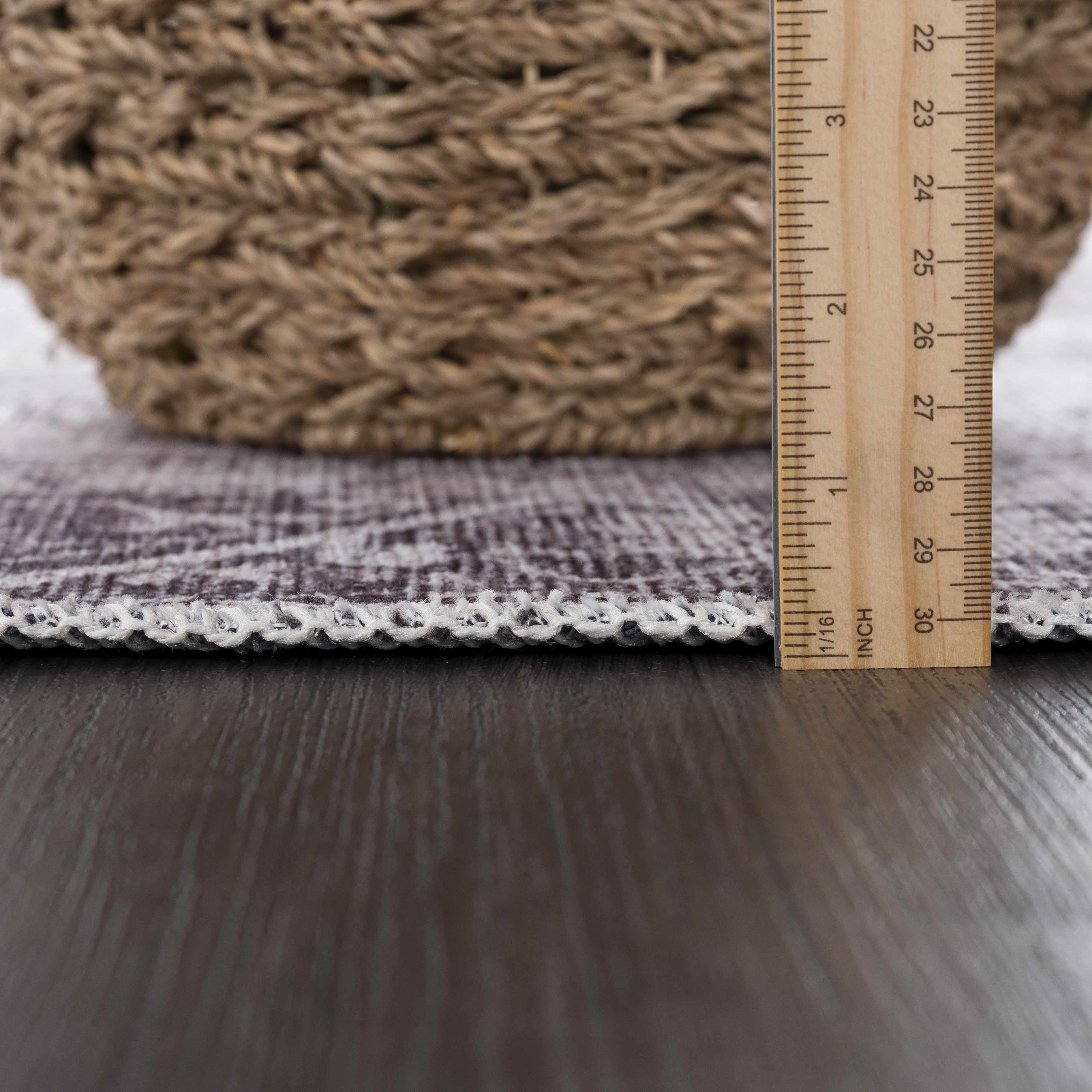 Rosman Blue&Beige Washable Area Rug Hauteloom