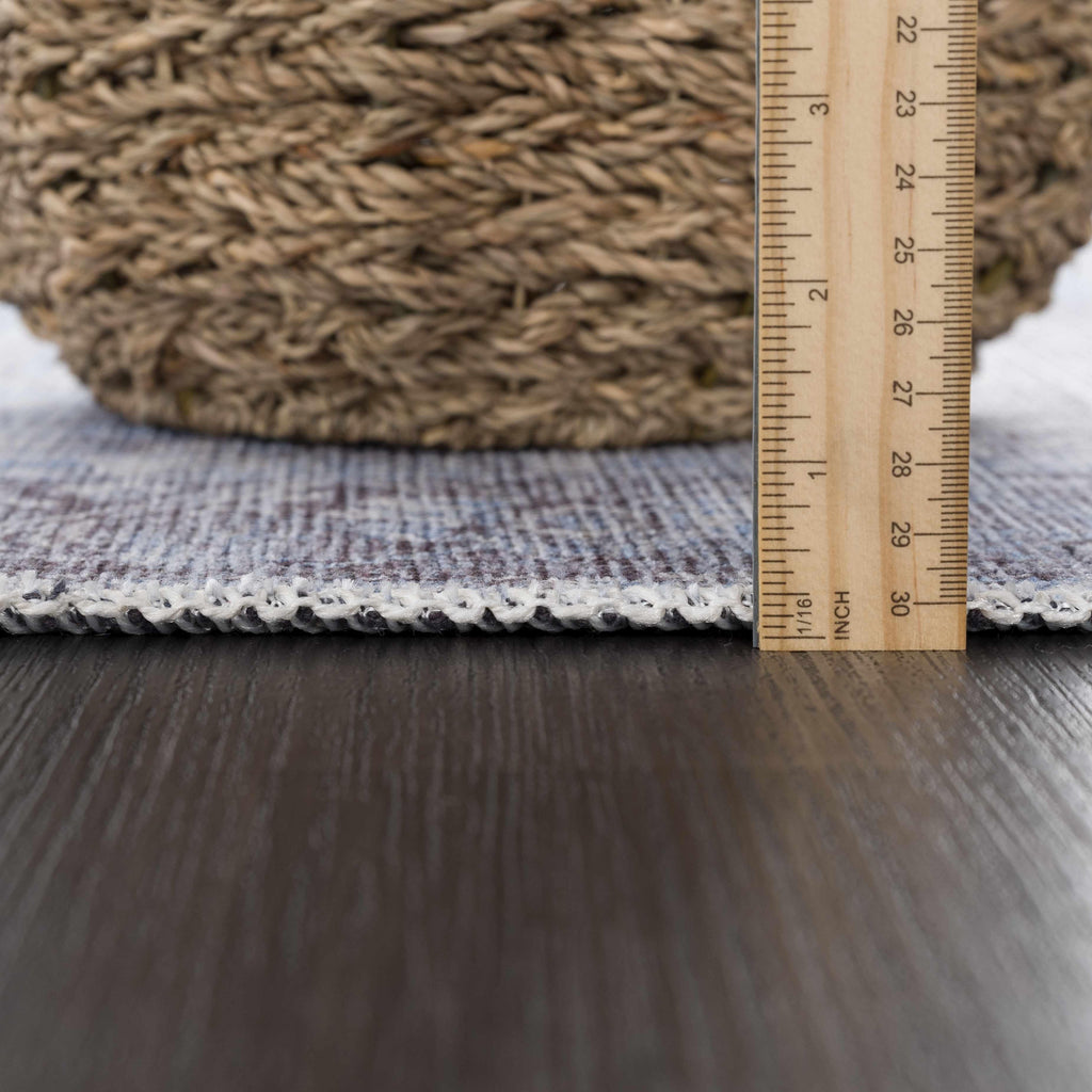 Aqua Rosman Washable Area Rug Hauteloom