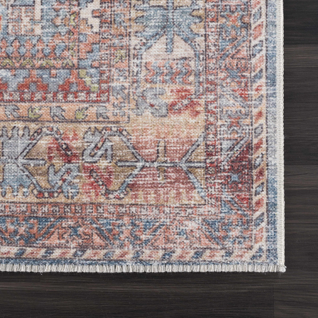 Burnt Orange Holi-2300 Washable Area Rug Hauteloom