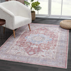 Brown Bagamanoc Medallion Washable Area Rug Hauteloom