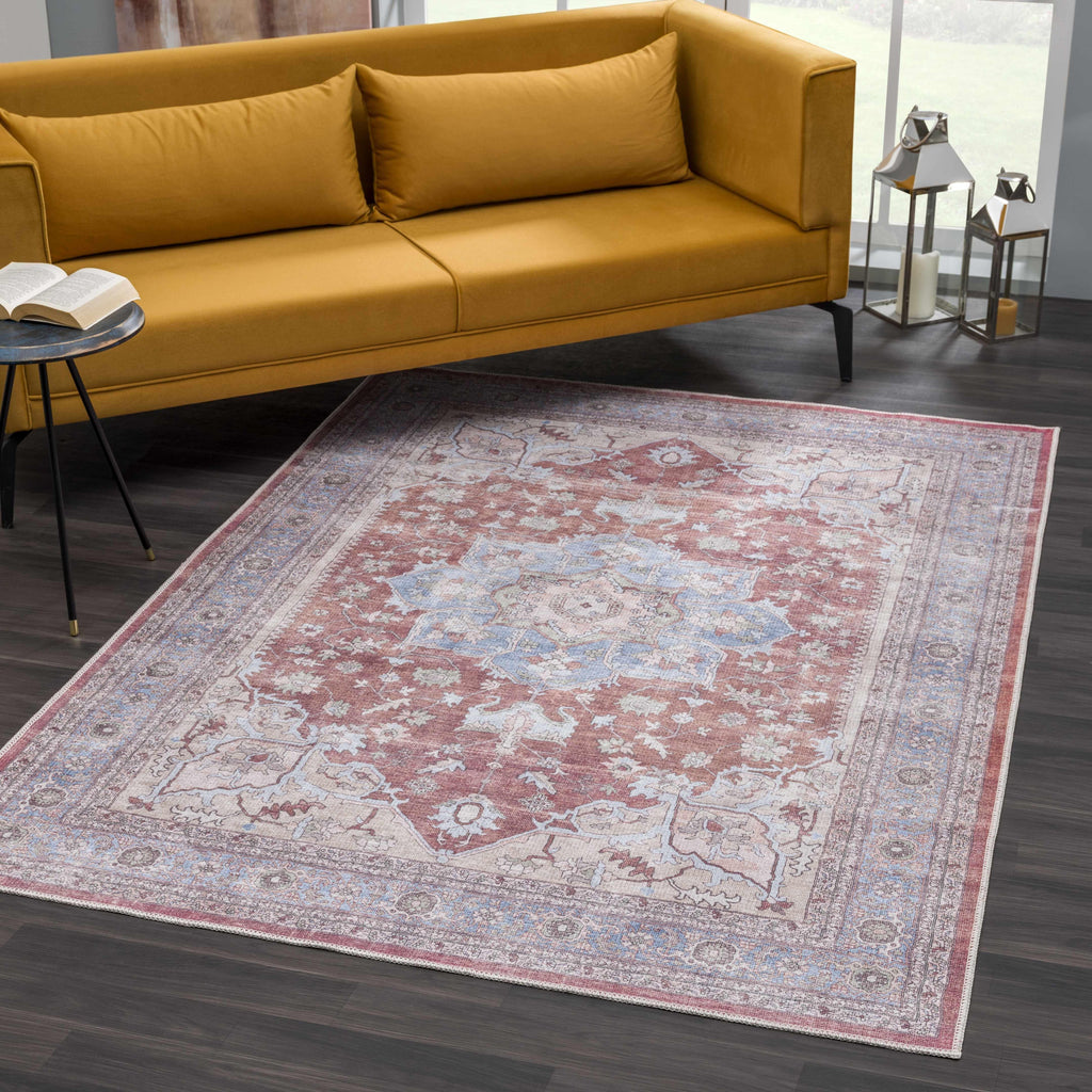 Brown Bagamanoc Medallion Washable Area Rug Hauteloom