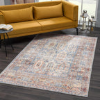 Burnt Orange Holi-2300 Washable Area Rug Hauteloom