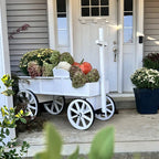 54 Inch Wood and Iron White Display Rolling Cart Decor Steals