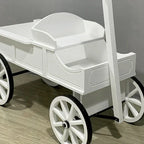54 Inch Wood and Iron White Display Rolling Cart Decor Steals