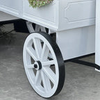 54 Inch Wood and Iron White Display Rolling Cart Decor Steals