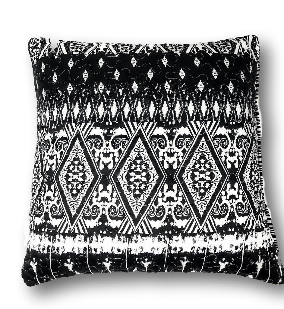DaDa Bedding Aztec Black & White Diamonds Throw Pillow Covers - 18" x 18" 2-Pack (C14800-1-CC) DaDalogy Bedding Collection