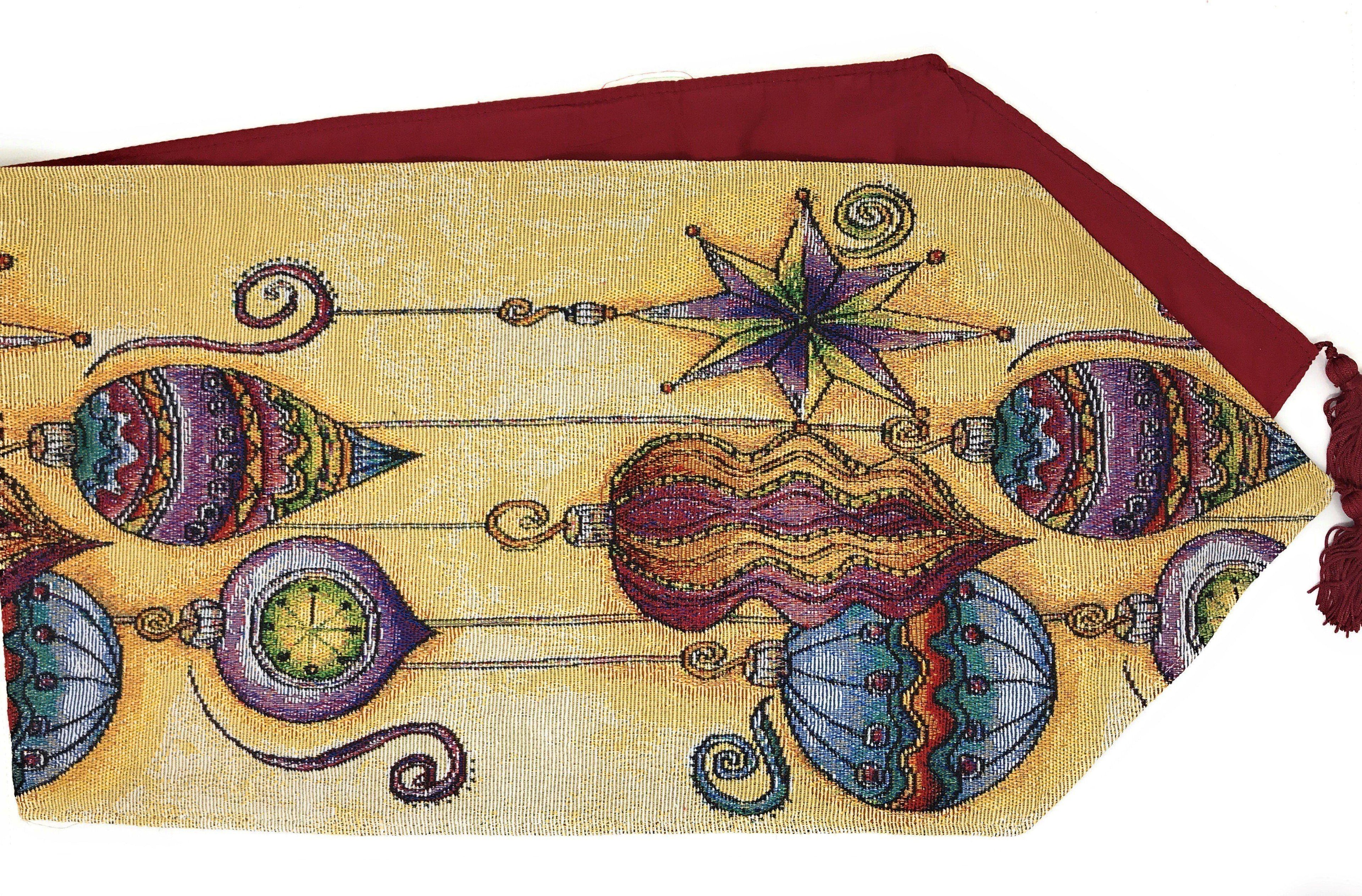 DaDa Bedding Bohemian Ornaments Colorful Holiday Lanterns Tapestry Dining Table Runner (14916) DaDalogy Bedding Collection