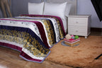 DaDa Bedding Botanical Floral Striped Carnations Mink Flannel Fleece Throw Blanket (XY9829) DaDalogy Bedding Collection
