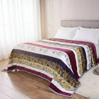DaDa Bedding Botanical Floral Striped Carnations Mink Flannel Fleece Throw Blanket (XY9829) DaDalogy Bedding Collection