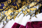 DaDa Bedding Botanical Floral Striped Carnations Mink Flannel Fleece Throw Blanket (XY9829) DaDalogy Bedding Collection