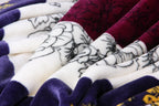 DaDa Bedding Botanical Floral Striped Carnations Mink Flannel Fleece Throw Blanket (XY9829) DaDalogy Bedding Collection