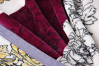 DaDa Bedding Botanical Floral Striped Carnations Mink Flannel Fleece Throw Blanket (XY9829) DaDalogy Bedding Collection