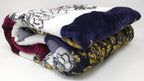 DaDa Bedding Botanical Floral Striped Carnations Mink Flannel Fleece Throw Blanket (XY9829) DaDalogy Bedding Collection