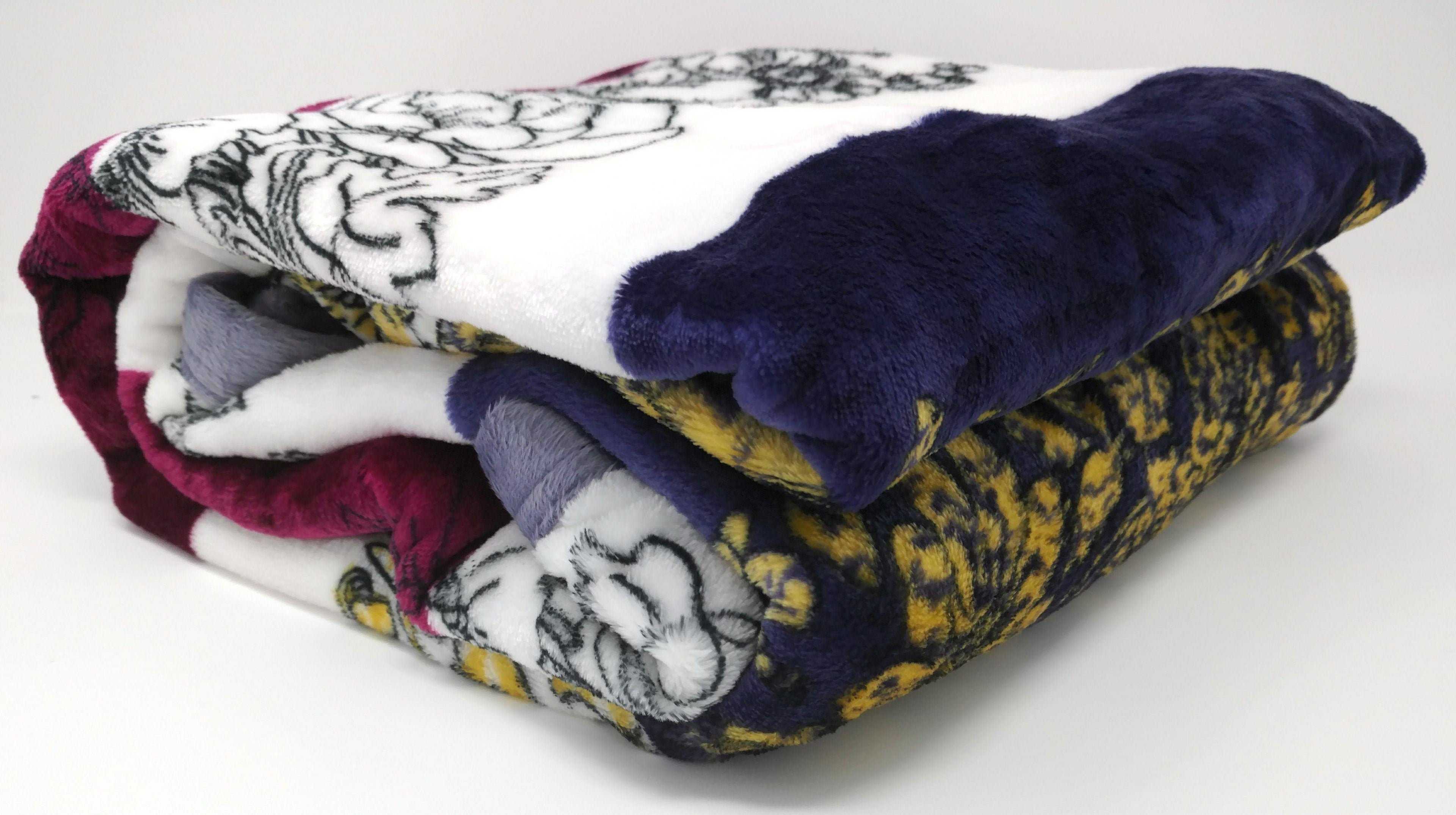 DaDa Bedding Botanical Floral Striped Carnations Mink Flannel Fleece Throw Blanket (XY9829) DaDalogy Bedding Collection