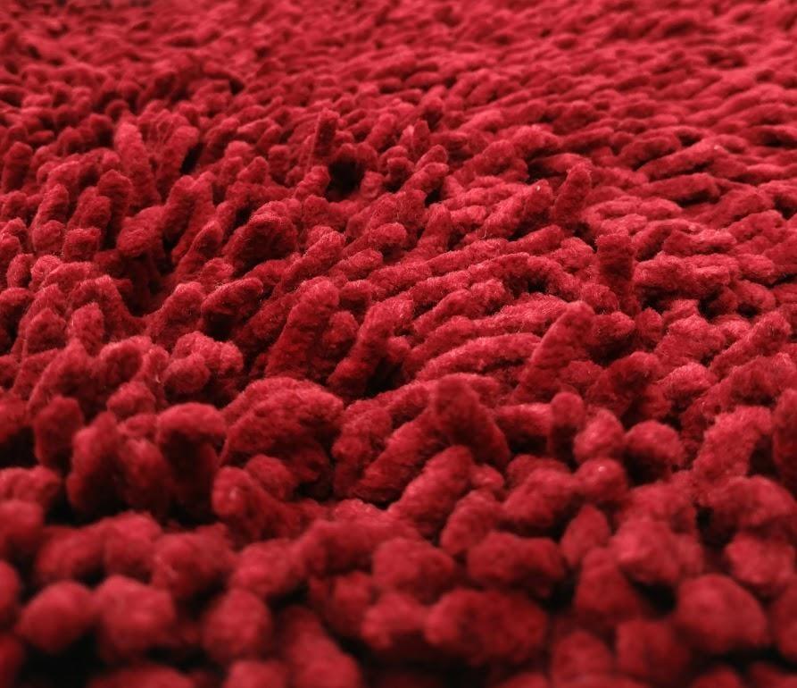 DaDa Bedding Burgundy Red Shaggy Soft Chenille Noodle Carpet Rug Bath Mat DaDalogy Bedding Collection