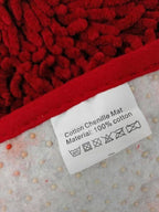 DaDa Bedding Burgundy Red Shaggy Soft Chenille Noodle Carpet Rug Bath Mat DaDalogy Bedding Collection