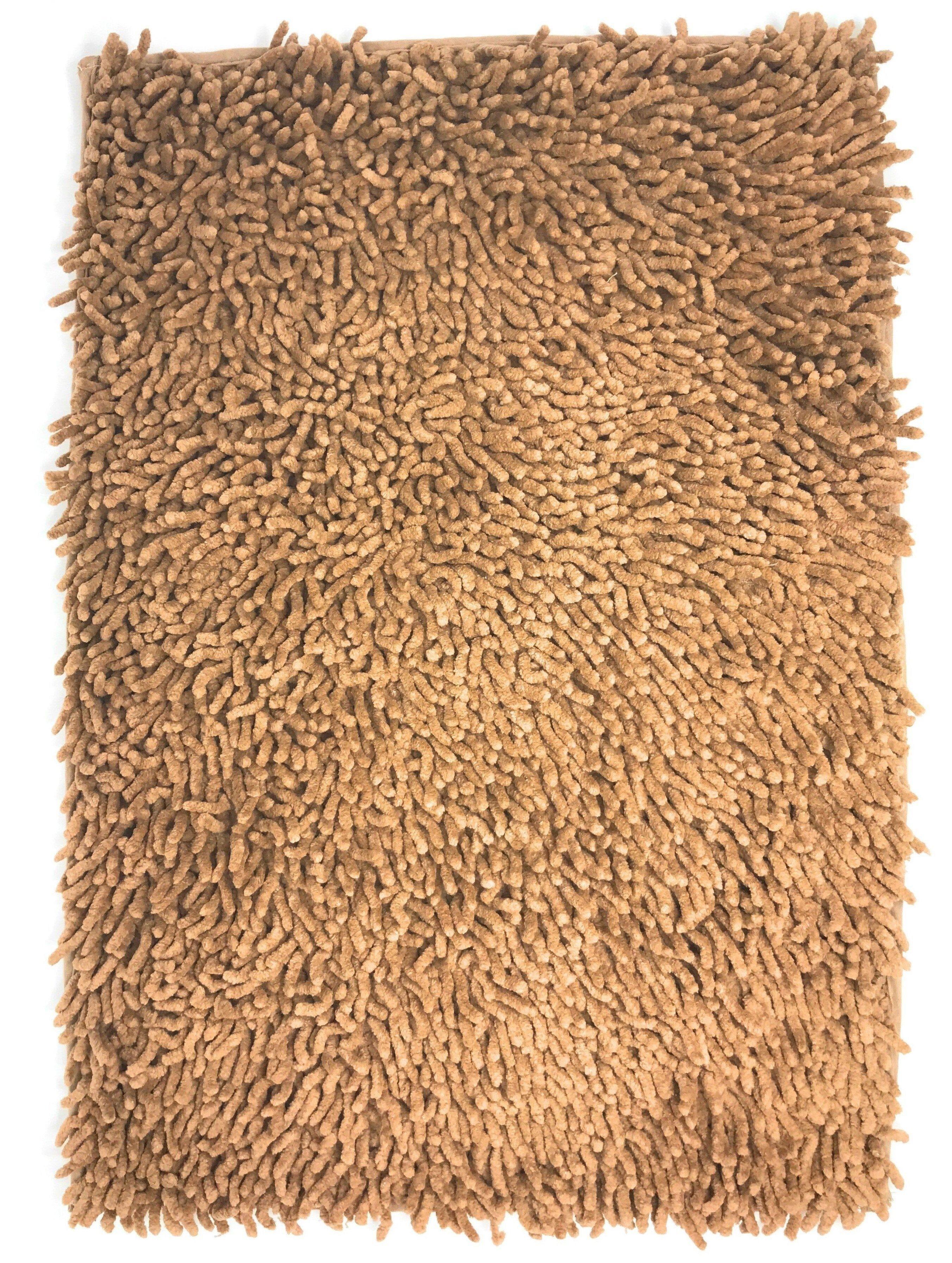 DaDa Bedding Coffee Brown Shaggy Soft Chenille Noodle Carpet Rug Bath Mat DaDalogy Bedding Collection