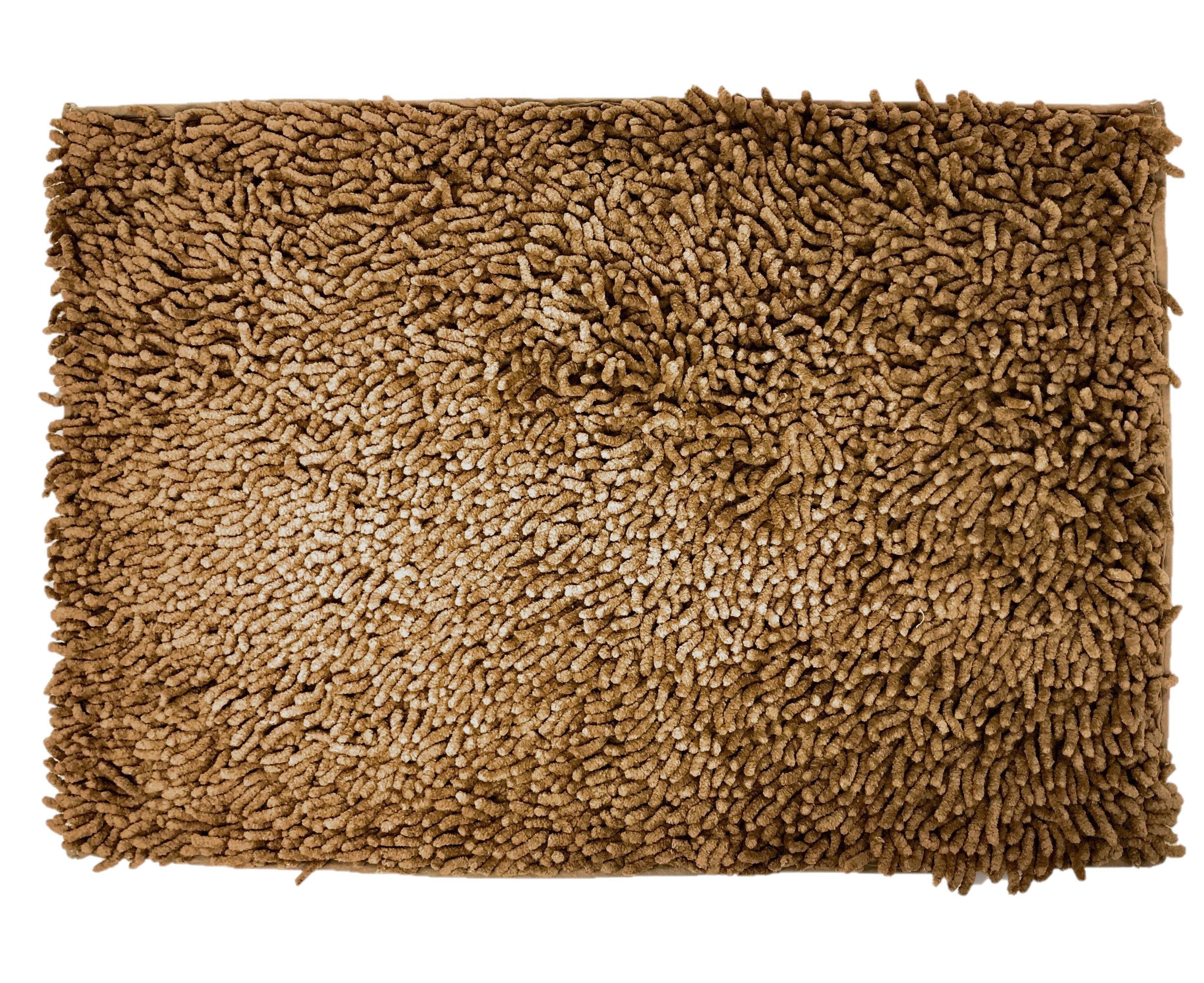 DaDa Bedding Coffee Brown Shaggy Soft Chenille Noodle Carpet Rug Bath Mat DaDalogy Bedding Collection