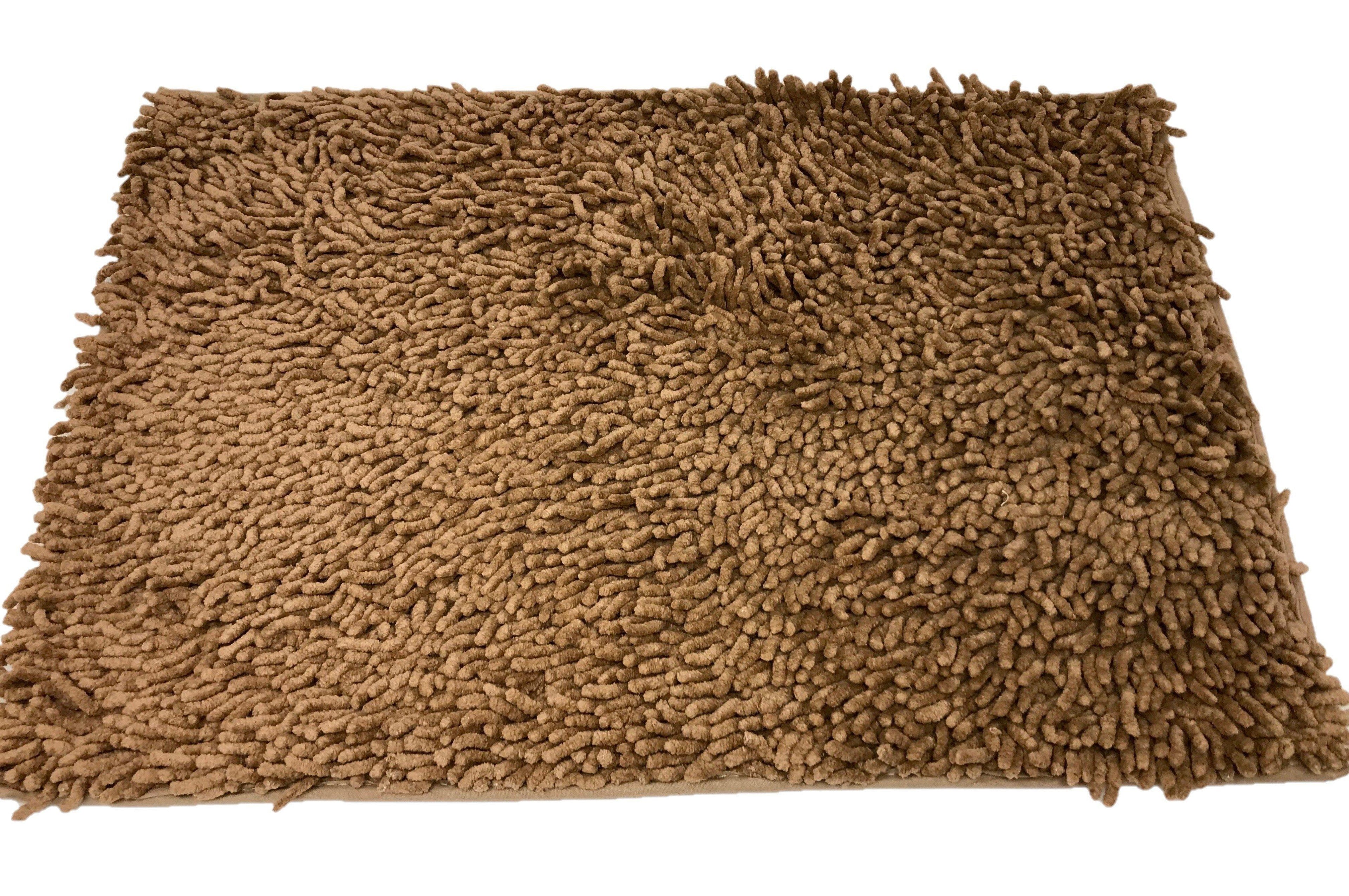 DaDa Bedding Coffee Brown Shaggy Soft Chenille Noodle Carpet Rug Bath Mat DaDalogy Bedding Collection