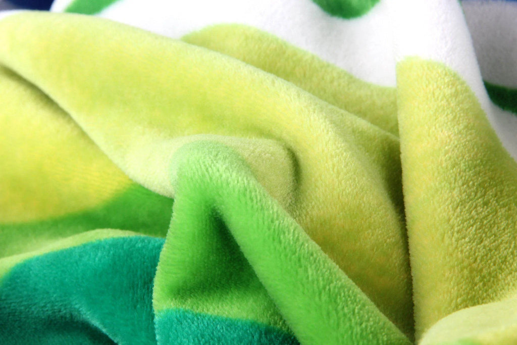 DaDa Bedding Colorful Striped Rainbow Reversible Plush Luxe Flannel Fleece Throw Blanket (XY9867) DaDalogy Bedding Collection