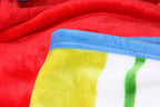 DaDa Bedding Colorful Striped Rainbow Reversible Plush Luxe Flannel Fleece Throw Blanket (XY9867) DaDalogy Bedding Collection