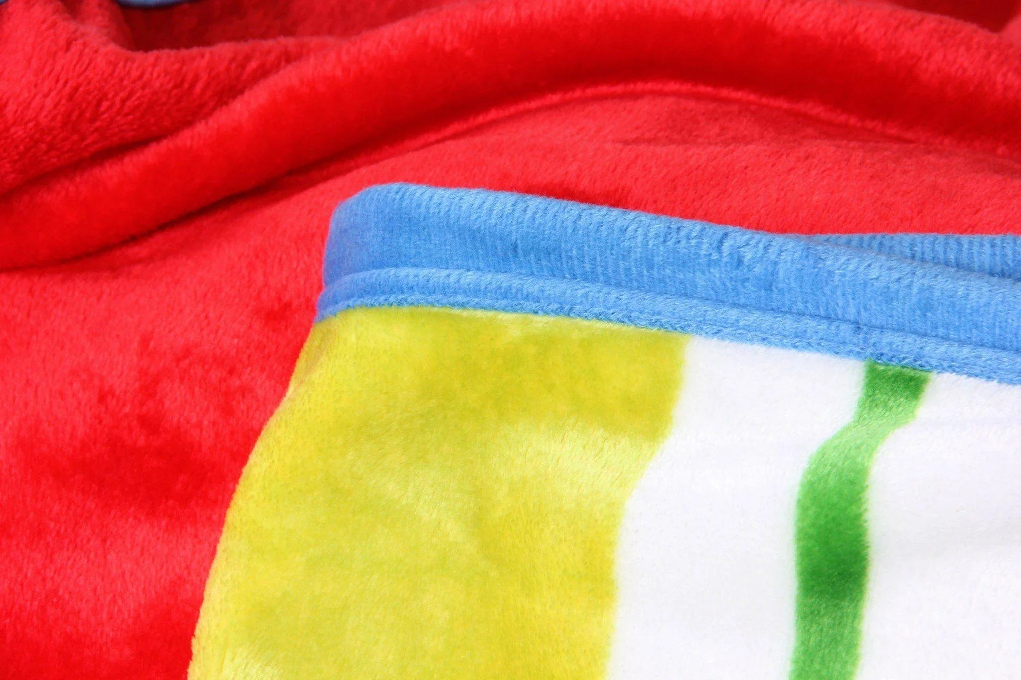 DaDa Bedding Colorful Striped Rainbow Reversible Plush Luxe Flannel Fleece Throw Blanket (XY9867) DaDalogy Bedding Collection