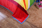 DaDa Bedding Colorful Striped Rainbow Reversible Plush Luxe Flannel Fleece Throw Blanket (XY9867) DaDalogy Bedding Collection