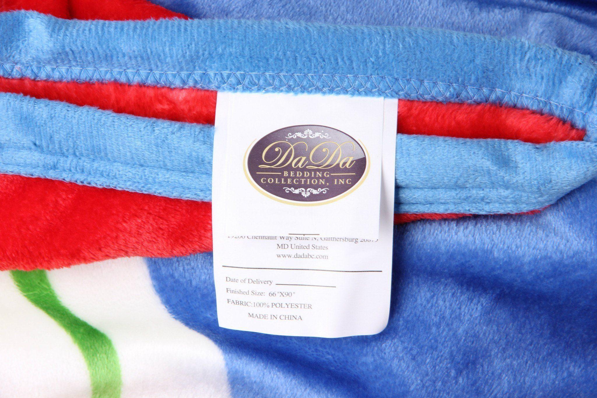 DaDa Bedding Colorful Striped Rainbow Reversible Plush Luxe Flannel Fleece Throw Blanket (XY9867) DaDalogy Bedding Collection