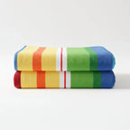 DaDa Bedding Colorful Striped Rainbow Reversible Plush Luxe Flannel Fleece Throw Blanket (XY9867) DaDalogy Bedding Collection