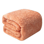 DaDa Bedding Coral Peach Rose Faux Fur Throw Blanket - Dreamy Geometric Embossed Sherpa Backside - Super Soft Warm Cozy Plush Fluffy DaDalogy Bedding Collection