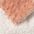 DaDa Bedding Coral Peach Rose Faux Fur Throw Blanket - Dreamy Geometric Embossed Sherpa Backside - Super Soft Warm Cozy Plush Fluffy DaDalogy Bedding Collection