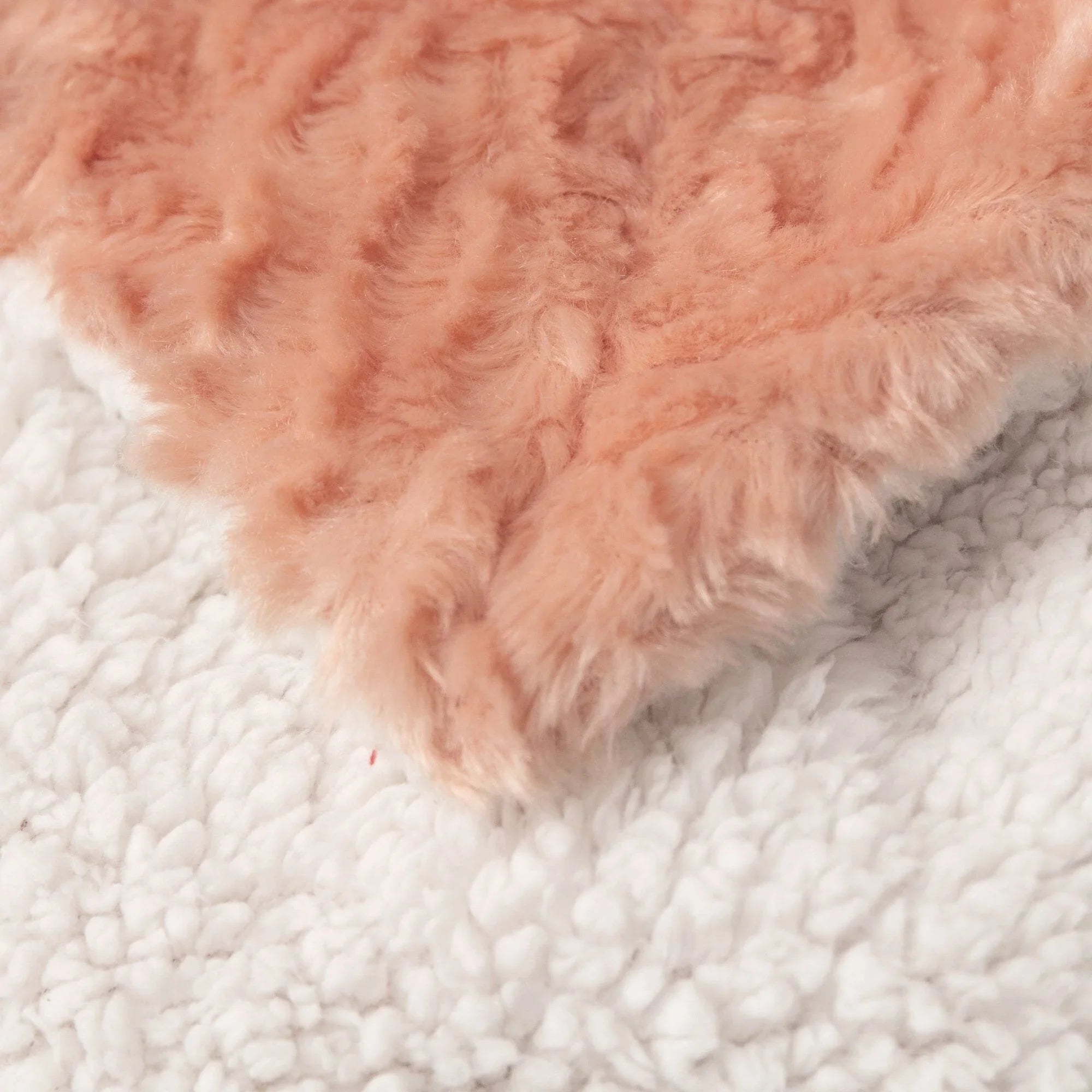 DaDa Bedding Coral Peach Rose Faux Fur Throw Blanket - Dreamy Geometric Embossed Sherpa Backside - Super Soft Warm Cozy Plush Fluffy DaDalogy Bedding Collection
