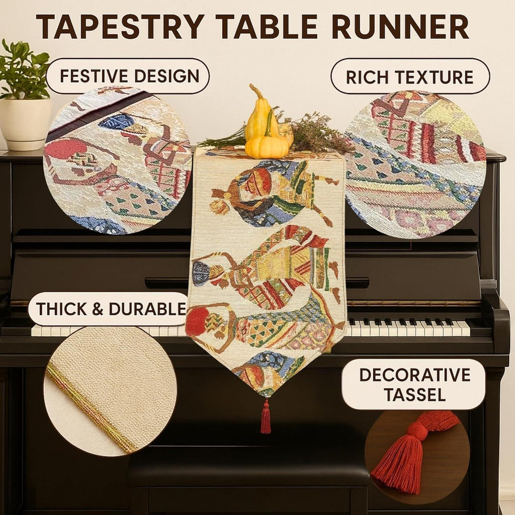 DaDa Bedding Dancing Women African Dreams Elegant Woven Tapestry Dining Table Runner (18117) DaDalogy Bedding Collection