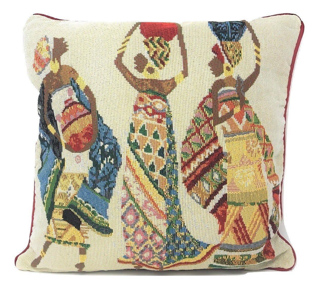 DaDa Bedding Dancing Women African Dreams Tapestry Throw Pillow Covers 16" x 16" DaDalogy Bedding Collection