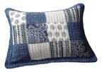 DaDa Bedding Denim Blue Elegance Floral Patchwork Farmhouse Pillow Sham (JHW660) DaDalogy Bedding Collection