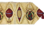 DaDa Bedding Elegant Christmas Ornaments Gold Red Tapestry Dining Table Runner (6139) DaDalogy Bedding Collection