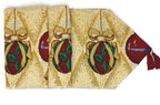 DaDa Bedding Elegant Christmas Ornaments Gold Red Tapestry Dining Table Runner (6139) DaDalogy Bedding Collection